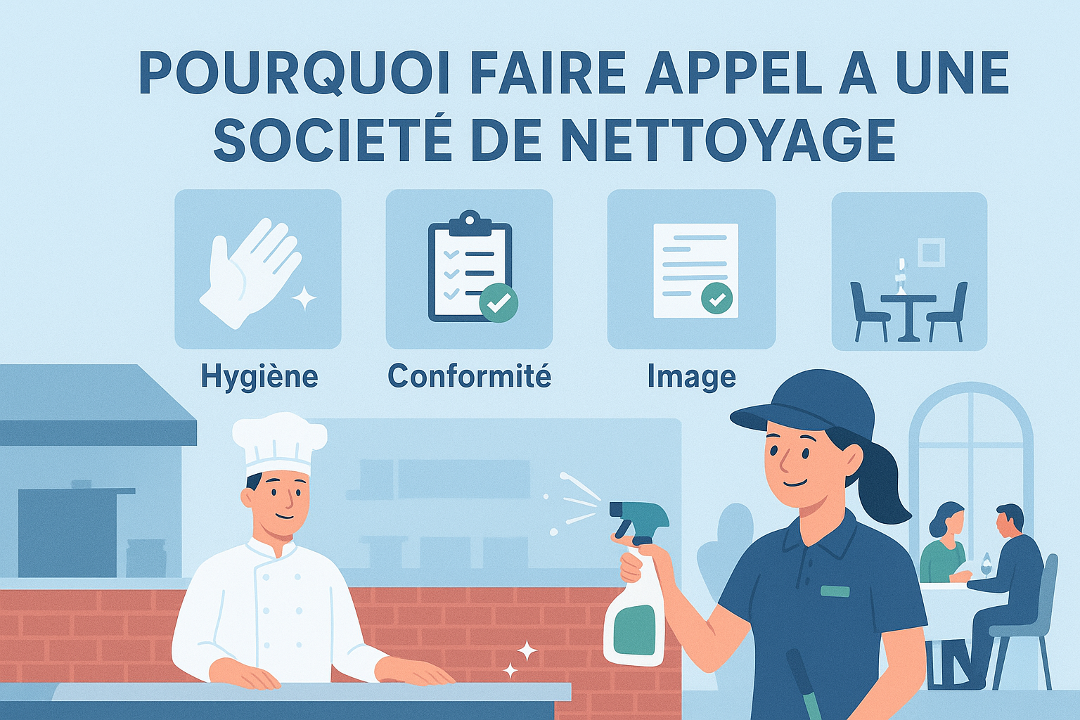 Pourquoi faire appel à une société de nettoyage pour les restaurants : hygiène, conformité et image