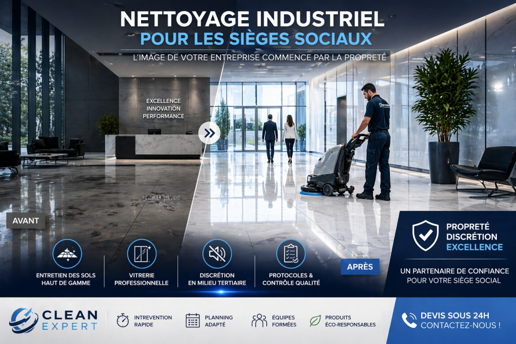 Nettoyage industriel pour les sièges sociaux