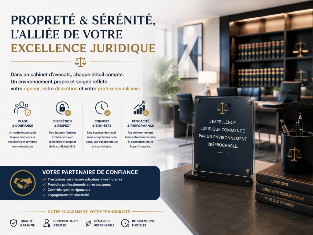 Propreté est stratégique pour un cabinet d’avocats
